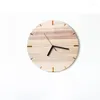 壁時計時計シンプルモダンなデザイン木製寝室用木製時計家の装飾