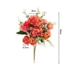 Fleurs décoratives Bie fleur Vintage soie bourgeon de Rose mélangé avec pommetier maison mariage jardin Center accessoires de décoration