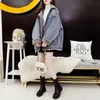 QNPQYX Neue Mode Hinzufügen Samt Verdicken Denim Mantel Damen Herbst Winter Warme Baumwolle Mantel Neue Lose Beiläufige Frauen Jeans Jacken tops