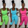 Women's Tracksuits Women's Summer Suit Sexy Ladies Outdoor Sports Fitness Leisure Two Piece Set Green Blue