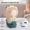 Electric Fans Rechargeable Mini Fan Cute Pet Desktop Fans For Students Silent Usb Fan With Night Light Two Wind Speed Air Cooler