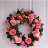 Fleurs décoratives 40CM rotin artificiel suspendu Rose vigne pour couronne de mariage maison mur décor guirlande plante fausse fleur