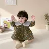 Conjuntos de roupas primavera bebê menina terno coreano flor boneca camisa top PP calças conjunto de duas peças nascido roupas casuais 2 peças