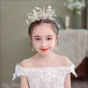 Necklace Earrings Set Handmade Gold Kids Crown Pography Girls Gifts Crystal Pearl Princess Hair Accessories Women Chilren Jewelry