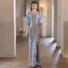 2023 Sukienka Homecoming Sheer Illusion syrena koronkowe aplikacje Promowe sukienki Naturalne talia Kobiety wieczorowe suknie imprezowe Formalne szaty