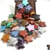Stone Natural Crystal 30Mm Star Ornaments Quartz Healing Crystals Energy Reiki Gem Jewelry Making Accessories Living Room Decoration Dhrs3