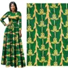 African Wax Print Fabric binta real Wax Fabric Ankara African Batik Breathable Cotton Green flower Fabric for dress suit190a