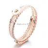 Charm Bracelets Gold Sier Metal 12Mm Snap Button Bangles Ginger Snaps Buttons Jewelry For Women Men Drop Delivery Dhjsh