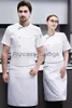 Andere Bekleidung 2022 Unisex Koch-Kurzuniform Catering Chef Arbeitsuniform Hotel Kochen Zweireiher Tops Arbeitsjacken Mäntel Männer und Frauen x0711