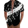 Camiseta Masculina Camisa Treino Decote em V Masculino Impressão Digital 3D Bolso Fivela Lapela Bodysuit Manga Curta Casual