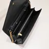 Luxuriöse Designer-Umhängetaschen von YS - LOULOU Umhängetasche aus Leder mit Metallkette und Schulterklappe für Damen