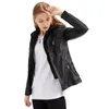 女性の革ヨーロッパとアメリカの女性の春秋のパンクコート 2023 長袖フード付き固体カジュアルレディースジャケット 4xl 大サイズ