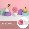 Dekorativa blommor 2 st Simulerade falska växter i krukväxter Konstgjorda inomhusskrivbord Litet järntråd Kontorsmatbord
