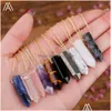 Hänge Halsband Natursten Hexagonal Prisma Halsband Rose Quartz Opal Amthyst Healing Crystal Chakra Berlocker För Kvinnor Smycken Dr Dh6Xa