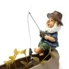 Gnome Pêche Statue En Plein Air Jardin Gnomes Figurine Drôle Pelouse Gnome Statues Résine Jardin Statue Décoration L230620