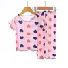 Pyjama Zomer Kinder Pyjama Sets Liefde Pijamas voor Meisjes Airconditioning Kleding Peuter Nachtkleding Kinderen Thuis Kleding Sets 230710