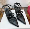 Sandalen echte Leder Sommer Frauen Gladiator Schuhe 2023 Sternen Stil High Heel Designer Frauen