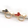 Lucky Ring Four Leaf Cleef Love Gold Rings for Women Mens Luksusowe obrączki