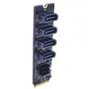 컴퓨터 케이블 M.2 NVME ~ 4 포트 SATA3.0 어댑터 카드 PCI-E 확장 하드 디스크 라이저 드라이브 프리 JMB582