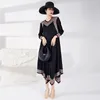 Casual Dresses Retro Ethnic Regular Full Dress Spring Summer Ladies V Neck Stitching Maxi 2023 Elegant