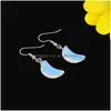 Dangle Chandelier Simple Charm Drop Earrings Womens Lovely Small Moon Shaped Moonstone Crystal Sea Opal Earring Delivery Jewelry Dhvmd