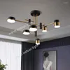 Pendelleuchten Nordic Metall Kronleuchter LED-Licht 4/6/8 Kopf 3 Dim Black Fixture für Wohnzimmer Esszimmer Schlafzimmer