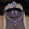 Set di orecchini per collana da sposa di lusso per donna Set di diademi corona Accessori da sposa per ballo di fine anno