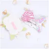 Hair Accessories Children Kids Clips Baby Girl Colorf Sequins Cartoon Mermaid Princess Sweet Hairpin Barrette Drop Delivery Maternity Dhgjv