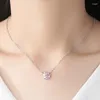 Pendant Necklaces Fashion Pink Romantic Cherry Blossom Necklace Ladies Peach Clavicle Chain Japanese Fresh Beauty Gift