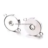 Charms Two Ears Stainless Steel 18Mm Snap Button Base Accessories Findings Metal Buttons To Make Diy Bracelet Necklace Snaps Jewelry Dhrpt