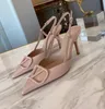 met doos vrouw designer hak damessandalen Valentijnsdag hoge hakken witte slingback goud nude hete zwarte sliver lakleer partij dames luxe trouwjurk schoen