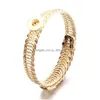 Charm Bracelets Gold Sier Metal 12Mm Snap Button Bangles Ginger Snaps Buttons Jewelry For Women Men Drop Delivery Dhjsh