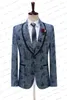 Abiti da uomo Blazer abito personalizzato abito da sposa jacquard denim blu da uomo con risvolto sciallato in velluto 2 abito da uomo d'affari di moda 230710