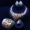 Armband Örhängen Halsband GODKI Kända märke Glänsande paljetter Lyx Afrikansk Dubai Smyckesset för kvinnor för bröllop Zirkon Bröllopssmycke för bröllop 230711