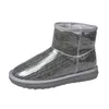 Women's Hoodies Transparent Snow Boots Winter Velvet Thick Warm Cotton Shoes Waterproof Non-slip Wear-resistant