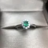 Clusterringe YULEM Natürlicher grüner Smaragd Ring für Frauen Vintage Edelstein 925 Sterling Silber vergoldet Schmuck Zubehör