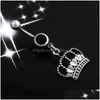 Pierścionki z dzwonkiem do pępka Piercing dla kobiet Sier Crown stal chirurgiczna Summer Beach Fashion biżuteria do ciała Drop Delivery Dhswv