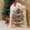 Nowy 2024 sublimacja puste worki mikołajowe ozdoby choinkowe DIY spersonalizowana torba ze sznurkiem torby na prezenty bożonarodzeniowe kieszonkowy przenikania ciepła 0711