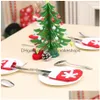 Christmas Decorations Socks Decoration Tableware Holders Candy Pouch Bag Knife Spoon Fork Xmas Stockings Dinner Table Ornaments Xbjk Dheuc