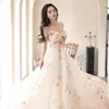 Etniska kläder Formell Tube Top Rosett Aftonklänningar Kvinnor Franska Blomstertryck Bal Festklänning Vestido Robe De Soire