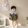 Conjuntos de roupas primavera bebê menina terno coreano flor boneca camisa top PP calças conjunto de duas peças nascido roupas casuais 2 peças
