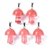 Charms Natural Stone Pink Quartz Crystal Ágatas Aventurina Cogumelo Pingente Para Diy Jóias Fazendo Acessórios Drop Delivery Encontrando Dhzbw