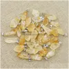 Charms Natural Citrine Stone Irregar Ore Crystal Necklace Diy Pendants Earrings Jewelry Making Accessories Drop Delivery Findings Com Dh38C