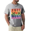 Regatas masculinas Free Mom Hugs Orgulho LGBTQ (quadrado) Camisetas grandes personalizadas de anime para homens