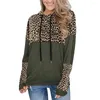 Women's Hoodies Long Sleeve Women Sweatshirt Print Leopard Patchwork Pullovers Autumn Winter Hooded Outwear Loose Sweater