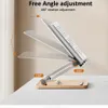 Desk Drawer Organizers OUTMIX Wooden Reading Stand Transparent Acrylic Multifunctional Lifting Tablet Holder Laptop Bracket Desktop Storage Bookshelf 230710