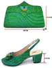 Dress Shoes Doershow Arrival African Wedding Shoes and Bag Set green Color Italian Shoes with Matching Bags Nigerian lady party HGR1-14 230711