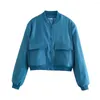 Femmes Vestes Femmes Bomber Veste Mode Avec Poches Printemps Manteau Vintage À Manches Longues Casual Survêtement Chic Tops