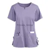 Others Apparel Women's Nursing Uniform Tshirts Tops Short Sleeve Pocket Care Workers Scrubs Medical Working Uniform Nursing Workers Scrubs Tops x0711