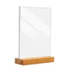 wholesale Business Card Files Sign Holder Wood Base Office Restaurants Store Menu Picture Frame Desktop For Table Top Dual Use T L Shape A4 A5 Double Sided 230710